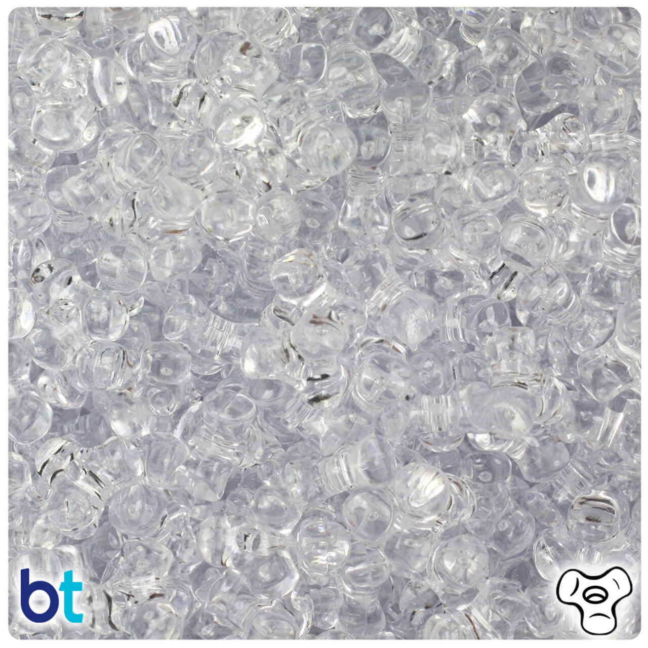 BeadTin Crystal Transparent 11mm TriBead Plastic Craft Beads (500pcs)